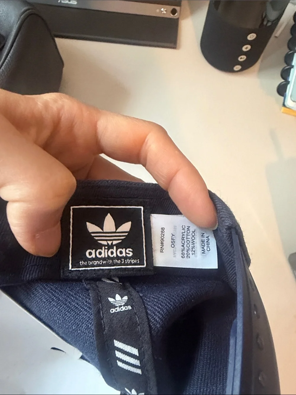 adidas Navy Blue and White Trefoil Snapback Cap youth